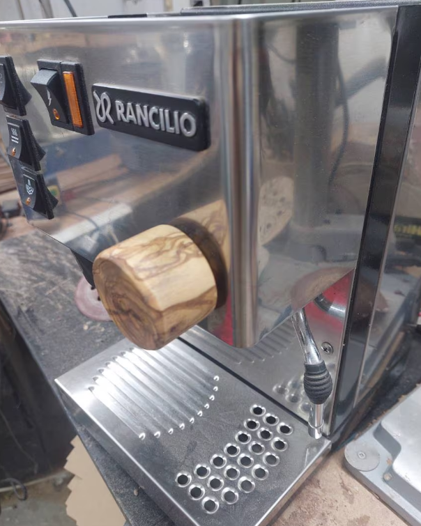 Wooden Rancilio Silvia Steam Knob v1 reinforced with metal ( not compatible with v2)