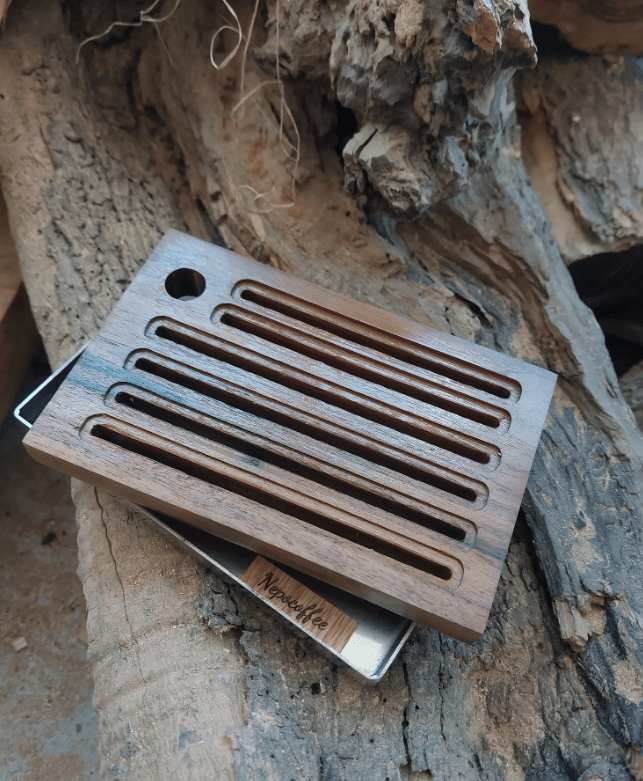 Gaggia Low Profile / Slim drip tray - Wooden cover with Stainless base