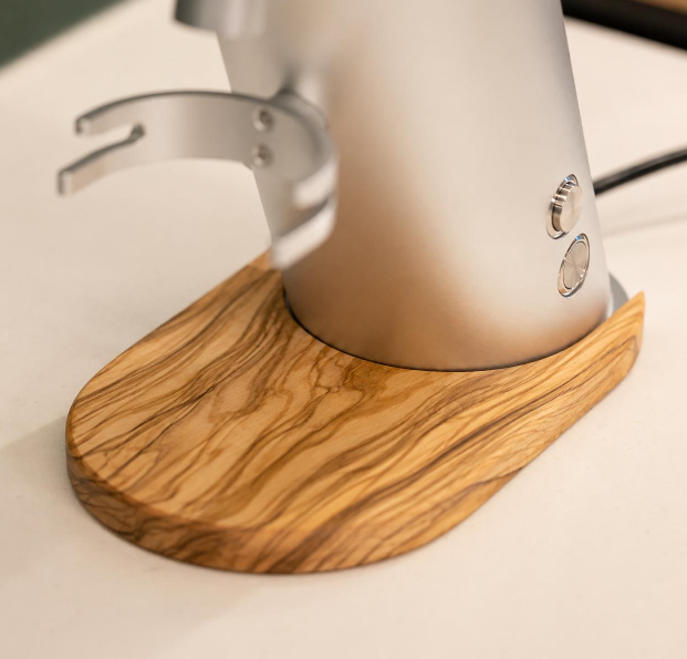 Handmade wooden base plate cover for Option-O Lagom P80 grinder