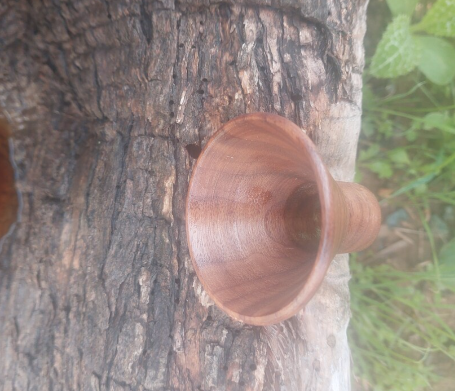 Handmade Wood Funnel For Coffee Bean Storage