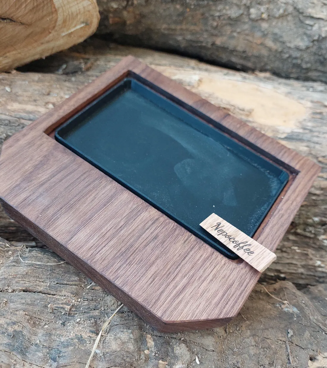 Long Wooden Gaggia Tray with Plastic Tray Inside