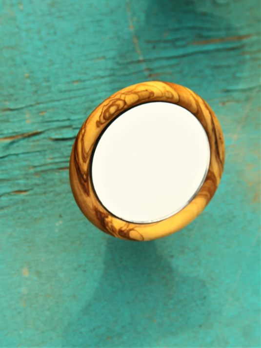 Handmade Shot Mirror Magnetic Adjustable ~ Made with Real Walnut, Olive Wood, Oak Wood