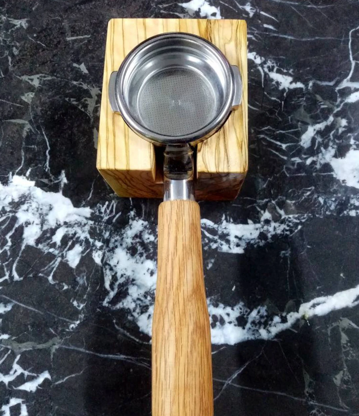 58 / 54 / 51mm Stand for bottomless portafilter  {Wood options]