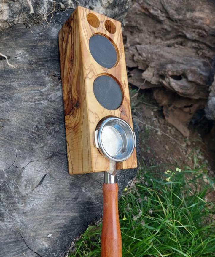 All Sizes Portafilter Stand Holder Bottomless /Spout /American Walnut /Oak /Mahogany and Olive Wood