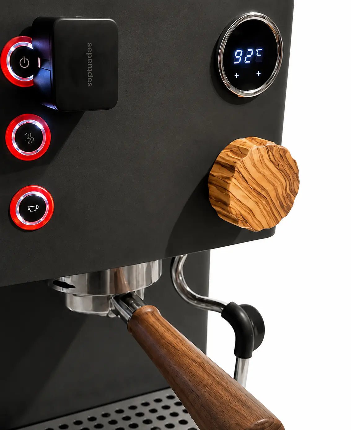 Handcrafted wooden steam knob compatible with Turin Legato and MiCoffee Apex espresso machines